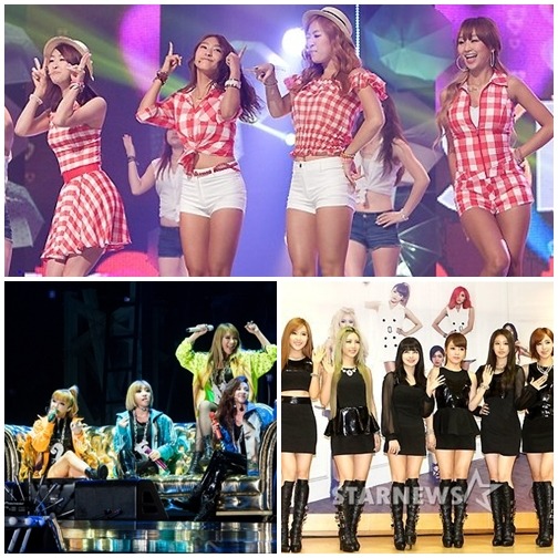 씨스타, 티아라, 2NE1 (사진 위부터 시계방향) ⓒ스타뉴스