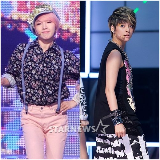 투윤의 전지윤(왼쪽)과 f(x)의 엠버 ⓒ스타뉴스
