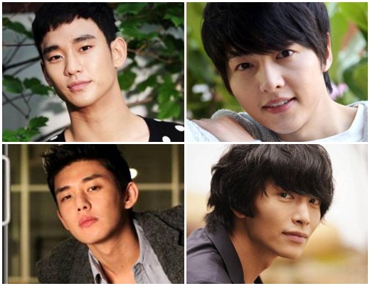 배우 김수현 송중기 이민기 유아인(왼쪽위부터 시계방향)/사진=스타뉴스