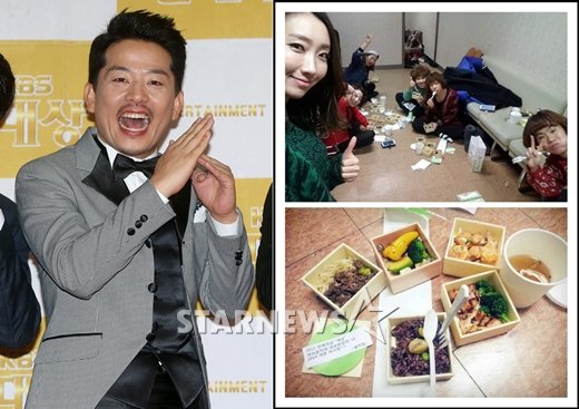 2013 KBS 연예대상에서 대상을 수상한 김준호(사진 좌측)과 대상 기념 선물 /사진=최부석 기자(사진 좌측), 장효인 트위터