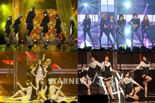 AOA(사진 좌측 맨 위부터), 달샤벳, 레인보우 블랙, 걸스데이 /사진=스타뉴스