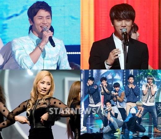 케이윌, 정기고, 갓세븐, 예은(사진 왼쪽 위부터 시계방향으로)/사진=스타뉴스