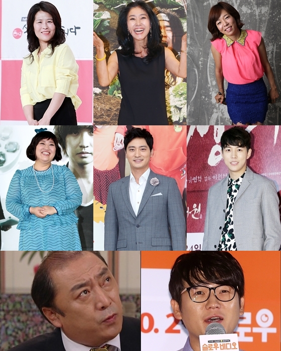 황석정, 김부선, 정명옥,원기준, 김강현, 염동헌, 박준면, 신지훈(왼쪽부터 시계방향) /사진= 스타뉴스, MBC'빛과 그림자'캡처