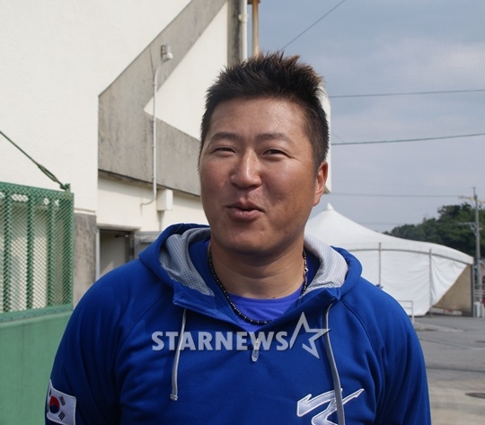 WBC 대표팀에서 '막내'를 자처하는 최형우. /사진=김동영 기자