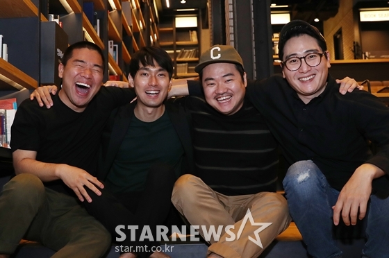 영화 '튼튼이의 모험'의 배우 김충길, 백승환, 신민재, 고봉수 감독(사진 맨 왼쪽부터)/사진=김휘선 기자