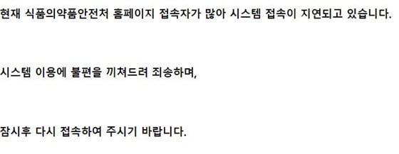 고혈압약 발암물질 관련 발표 이후 식약처 홈페이지 접속이 마비됐다./사진=식약처 홈페이지