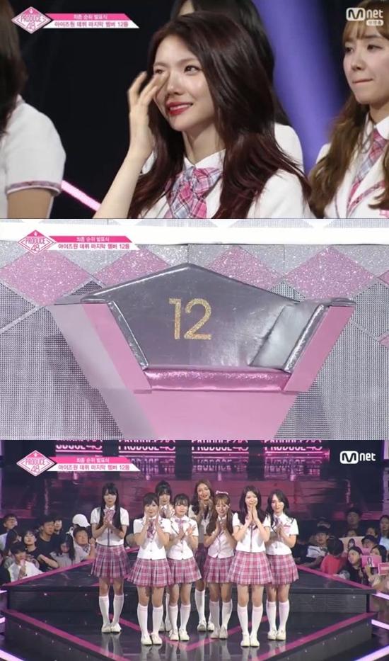 '프로듀스48' 방송 내내 최상위권을 유지하던 플레디스 이가은이 최종 순위 14위를 기록하며 탈락, 데뷔가 무산됐다. / 사진='프로듀스48' 화면 캡처