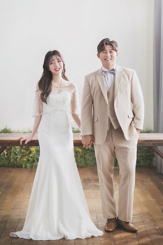 여수진, 김정후(오른쪽) 커플. /사진=키움 히어로즈