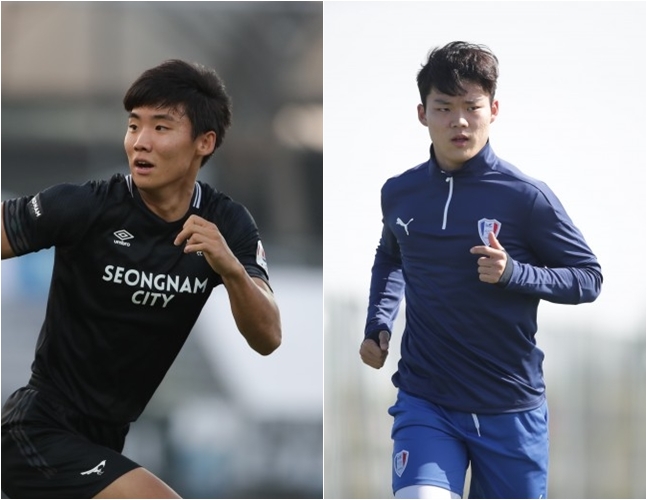 홍시후(왼쪽)와 오현규. /사진=한국프로축구연맹 제공