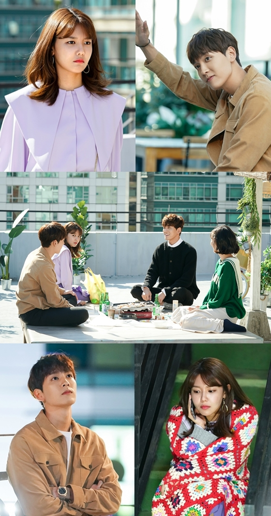 드라마 '그래서 나는 안티팬과 결혼했다'에서 최태준, 최수영, 김민규, 김하경의 옥탑 파티를 했다./사진제공=㈜가딘미디어