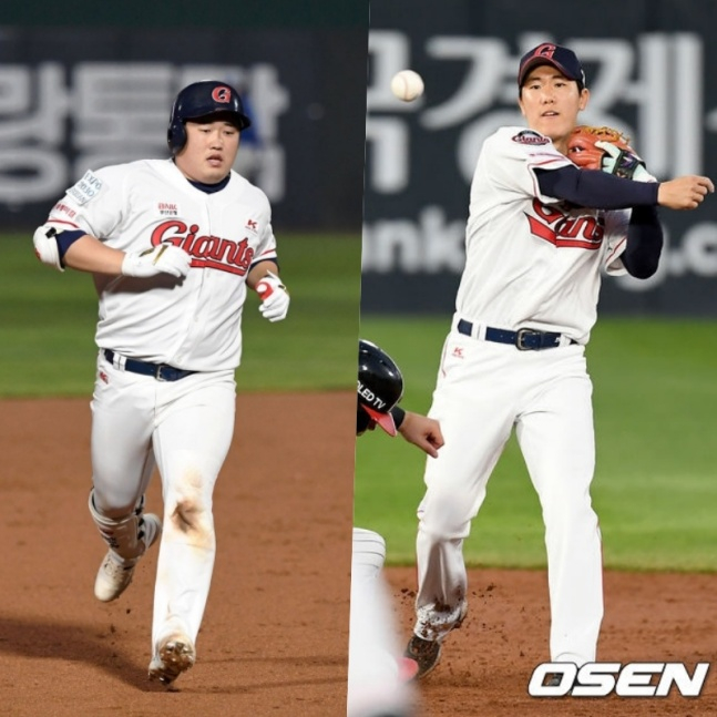김준태(왼쪽)와 오윤석./사진=OSEN