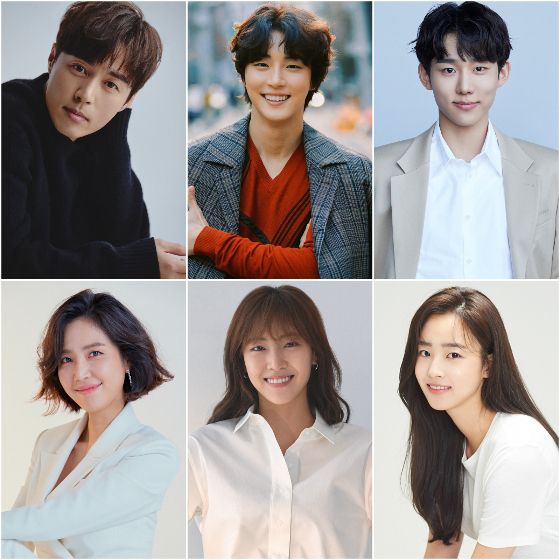 KBS 2TV 새 주말드라마 '현재는 아름다워'에 출연을 확정한 오민석(사진 왼쪽 맨 위부터 시계방향으로), 윤시윤, 서범준, 최예빈, 배다빈, 신동미/사진=윤시윤(모아엔터테인먼트), 배다빈(SM C&C), 오민석(제이와이드컴퍼니), 신동미(저스트엔터테인먼트), 서범준(후크엔터테인먼트), 최예빈(제이와이드컴퍼니)
