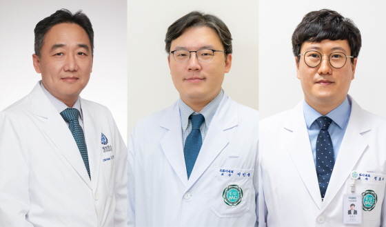 왼쪽부터 김승업 세브란스병원 소화기내과 교수, 이민종?전호수 이대서울병원 소화기내과 교수/사진제공=이대서울병원