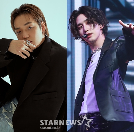 그룹 펜타곤 멤버 신원(오른쪽/ 사진=스타뉴스)이 DJ로 활약 중인 EBS '펜타곤의 밤의 라디오'에 출연하는 래퍼 조광일(왼쪽/ 사진제공=EBS)