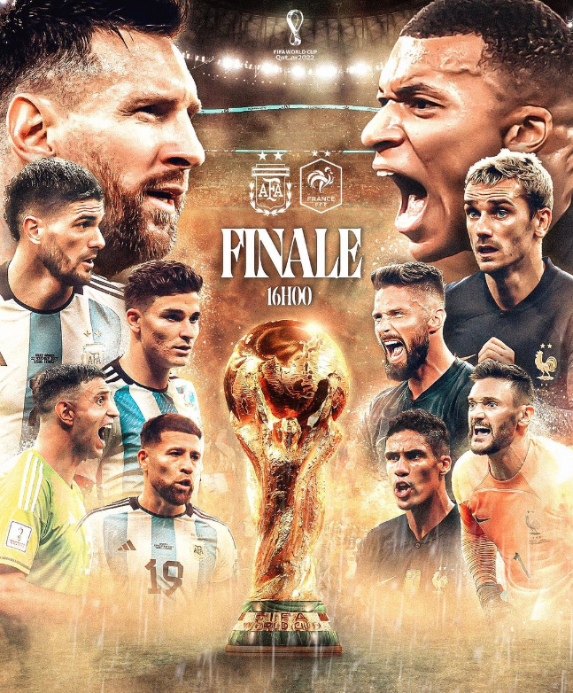 아르헨티나와 프랑스의 2022 FIFA 카타르 월드컵 결승전 포스터. /사진=프랑스축구연맹 SNS 캡처