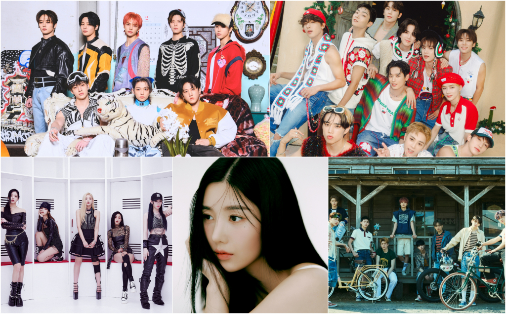 /사진제공=스트레이 키즈(JYP엔터테인먼트), 더보이즈(IST엔터테인먼트), ITZY(JYP엔터테인먼트), 권은비(울림엔터테인먼트), &TEAM(하이브 레이블즈 재팬)