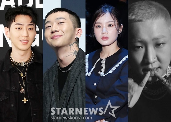 그레이(왼쪽부터), 우원재, 이하이, 구스범스/사진=스타뉴스, AOMG