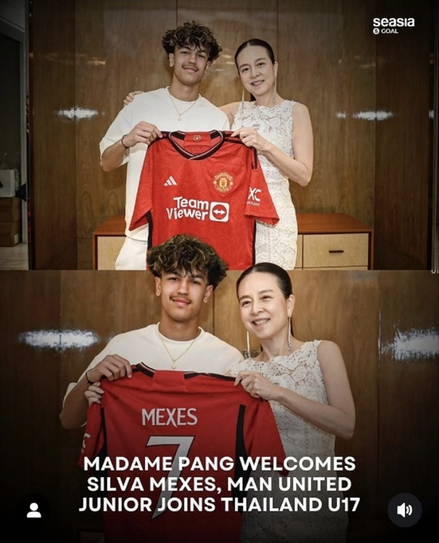 실바 멕세스(왼쪽)와 누안판 람산 태국축구협회장. /사진=시아시아 캡처