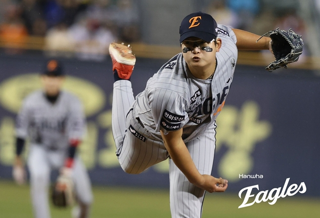 27일 LG전에 등판한 김서현. /사진=한화 이글스 제공