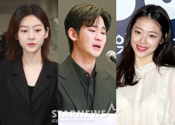 고 김새론(왼쪽부터), 김수현, 고 설리/사진=스타뉴스