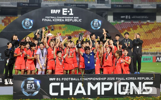 지난 동아시안컵 우승을 차지한 한국 여자축구대표팀. /사진=뉴시스 제공