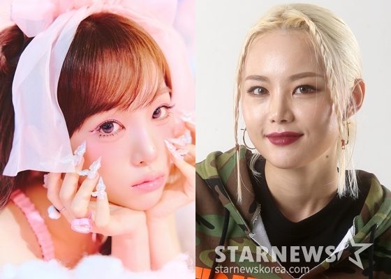 최예나와 브라운아이드걸스 미료(오른쪽) /사진=위에화, 스타뉴스