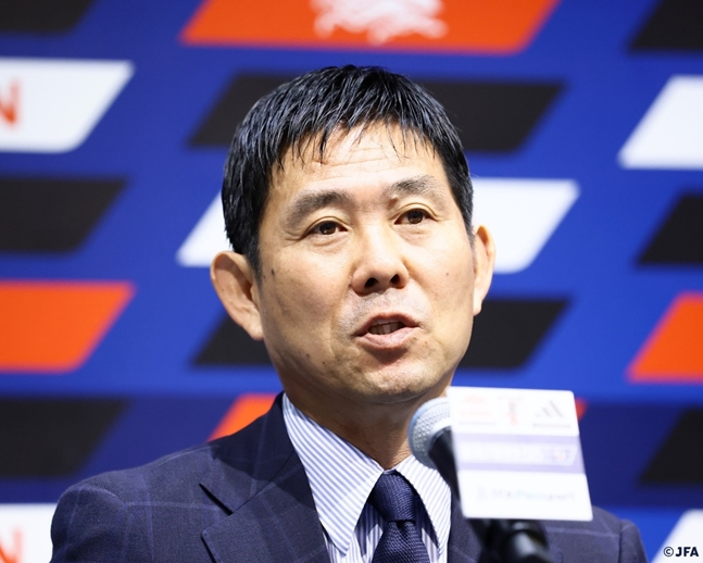 모리야스 감독. /사진=일본축구대표팀 공식 SNS