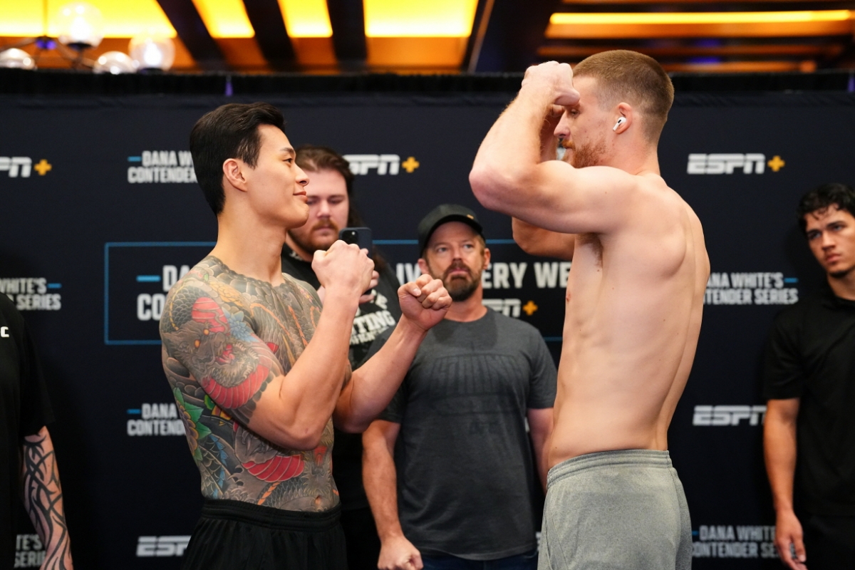 황인수(왼쪽) 패디 맥코리. /사진=UFC 제공