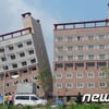 아산테크노밸리 신축 오피스텔 '피사의 사탑?'..붕괴 위기