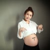 '속도위반' 허미영, 만삭 사진 공개..행복한 미소