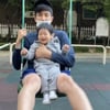 장신영♥강경준, 아들 정안·정우와 놀이터 데이트..'행복'