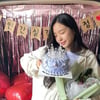 손나은, 드라마 촬영 끝..얼굴 만한 케이크 들고 '아이좋아'[스타IN★]