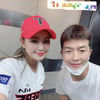 송가인, 첫 시구→김병현과 훈훈 투샷..광주의 딸이여라[스타IN★]