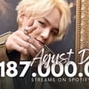 방탄소년단 슈가 어거스트디 'AGUST D' 스포티파이 1억8700만..눈부신 존재감