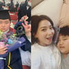 오윤아, 子 중학교 졸업에 감격..'엄마 된' 손예진도 축하