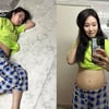 '김태현♥' 미자, 뱃살 깜짝 공개 "나도 모르게 족발뼈 뜯어.."