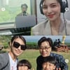 김정화, '뇌암 투병' 남편+두 아들과 근황..눈물 닦고 "더 감사하며"