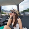 김경화, 새하얀 수영복 자태..명품 썬캡까지 '핫'