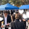 "예서 아빠다" 정준호, 子 학교 바자회 참석..팬사인회 현장 방불