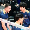 '대한항공 날개 또 꺾였다' 3연승 우리카드, 1위 독주... 김지한-마테이 쌍포 44점 합작 [장충 현장리뷰]