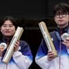 정말 잘 싸웠다! 한국 첫 메달, 銀 목에 건 박하준·금지현 "금메달 못 딴 게 조금 아쉬워"[파리 2024]