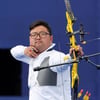 '사상 첫 5金 보인다' 김우진-이우석-김제덕, 양궁 男 개인전 동반 8강행 [파리 2024]