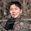 전역 후 인사말 하는 몬스타엑스 기현[★포토]