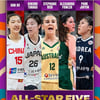 '韓 유일' 박지현, FIBA 아시아컵 베스트5 선정... "인상적인 활약"→기념샷도 '정중앙'