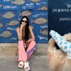 한예슬, 앞다리 골절 반려견 근황 공개..1차 수술 완료