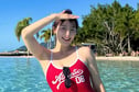 '한화 여신' 하지원 치어, 강렬 레드 수영복 '건강미 뿜뿜'