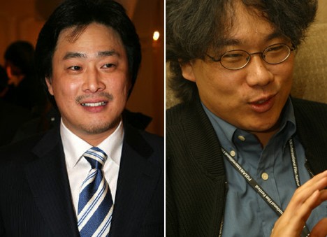 왼쪽부터 박찬욱 봉준호 감독.