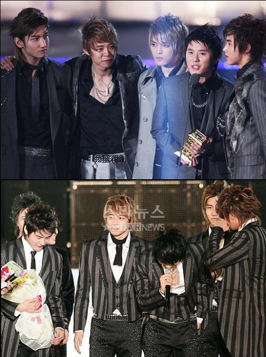 동방신기가 Mnet KM 뮤직페스티벌에서 대상을 받은데 이어(위) 서울가요대상에서도 대상을 받았다. ⓒ<박성기 홍기원 기자 musictok@>