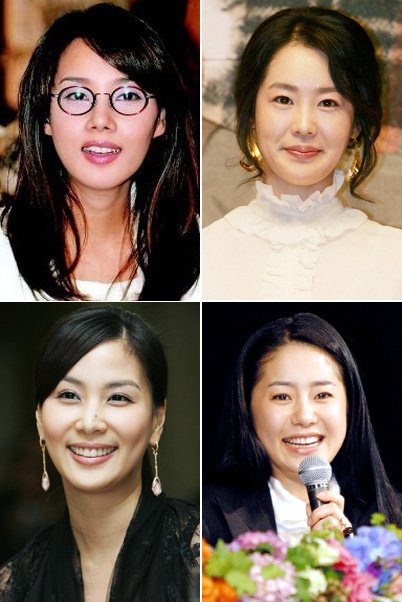 SBS를 통해 오랜 공백을 끝내고 복귀를 선언한 여자 배우들. 왼쪽 위부터 시계방향으로 오현경, 황수정, 고현정, 고소영.