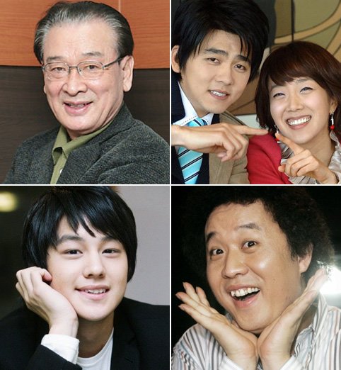 사진 왼쪽부터 시계방향으로 '거침없이 하이킥'의 이순재, 최민용과 서민정, 정준하, 김범.